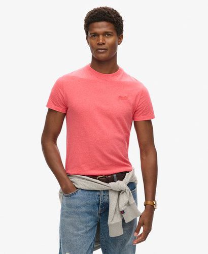 Men's Organic Cotton Essential Logo T-Shirt Cream / Coral Marl - Size: S - Superdry - Modalova