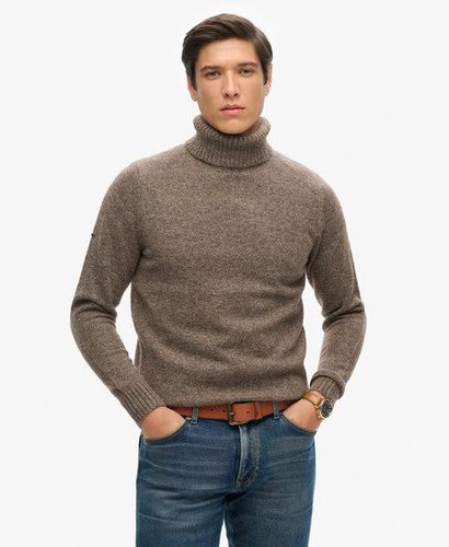 Men's Brushed Roll Neck Jumper Brown / Walnut Brown Marl - Size: M - Superdry - Modalova