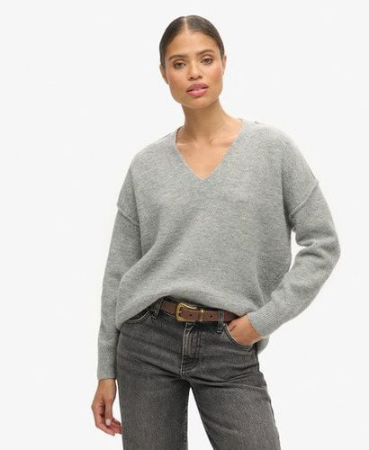 Women's Lässiger Strickpullover mit V-Ausschnitt - Größe: 40 - Superdry - Modalova