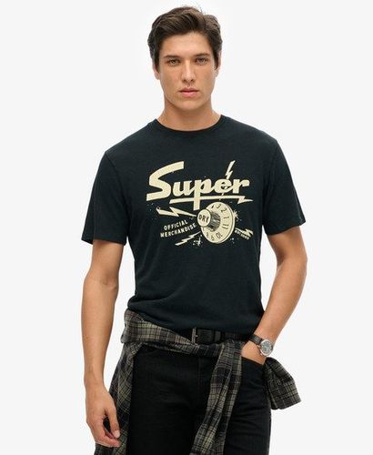 Men's Retro Rocker Graphic T-Shirt Black / Jet Black - Size: Xxl - Superdry - Modalova