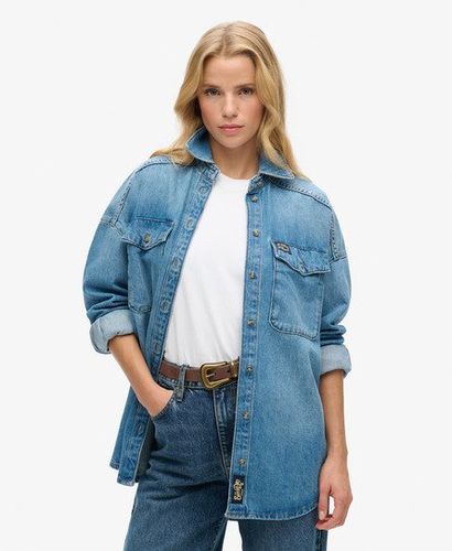 Women's Loose Fit Denim Overshirt, Blue, Size: 8 - Superdry - Modalova