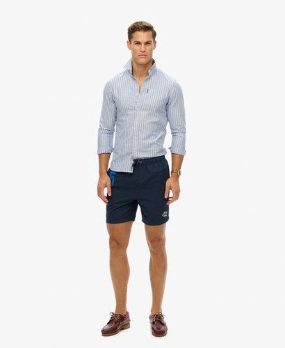 Mens Classic Embroidered Recycled Polo 17-Inch Swim Shorts, Navy Blue, Size: L - Superdry - Modalova