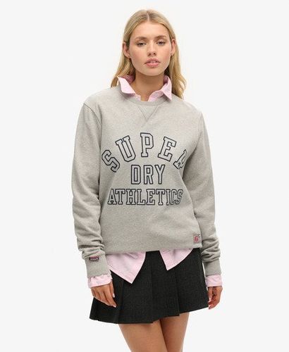 Women's Oversized Athletic Printed Sweatshirt Grey / Athletic Grey Marl - Size: XL - Superdry - Modalova