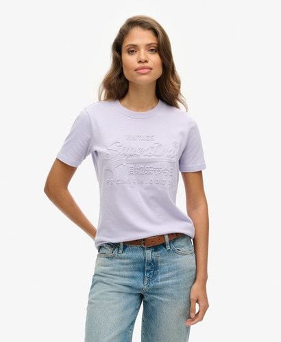 Damen T-Shirt mit Geprägtem Vintage Logo, Größe: 36 - Superdry - Modalova