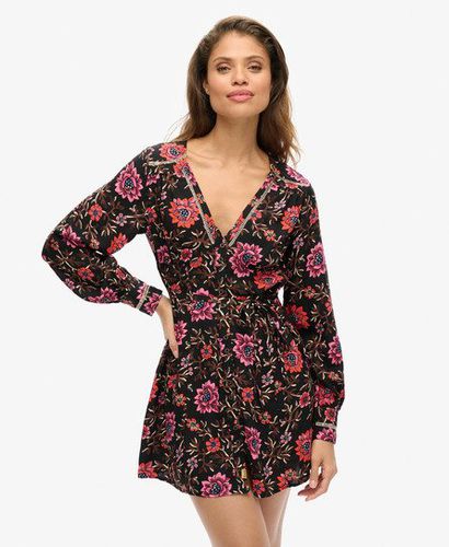 Women's Mini-Tea-Dress mit Print und V-Ausschnitt - Größe: 38 - Superdry - Modalova