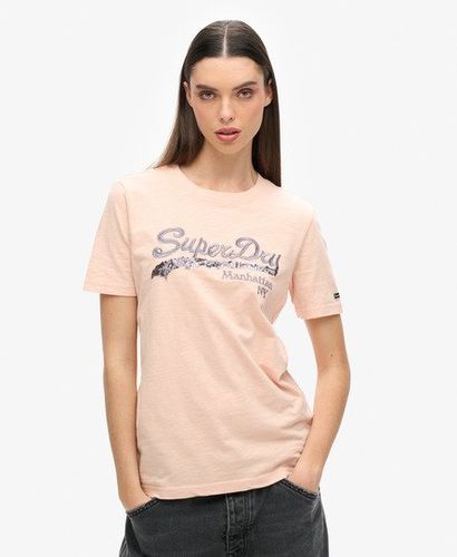 Women's Vintage Logo Borough T-shirt Pink / Rose Dust - Size: 10 - Superdry - Modalova