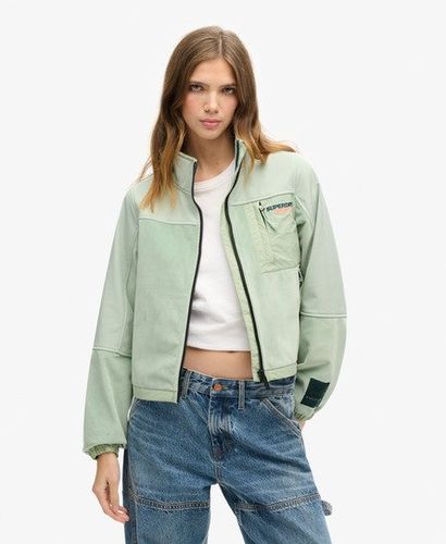 Ladies Classic Embroidered Hybrid Trekker Jacket, Green, Size: 12 - Superdry - Modalova