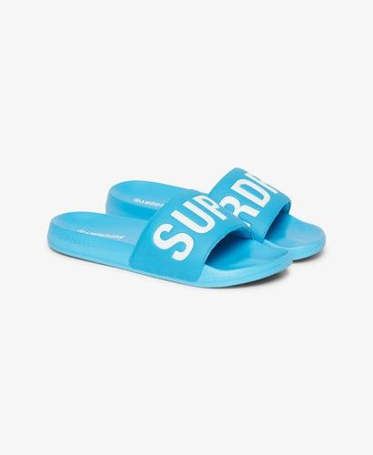 Men's Core Graphic Pool Sliders Blue - Size: 12-13 - Superdry - Modalova