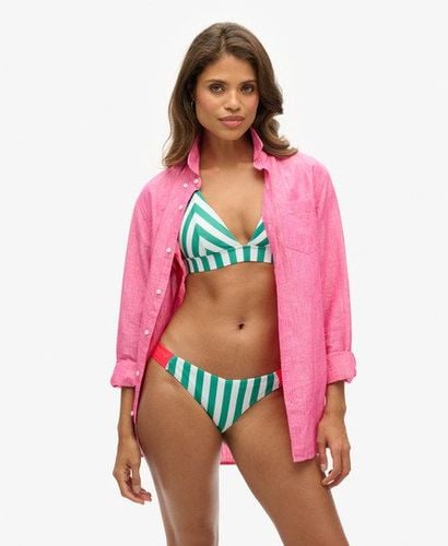 Women's Striped Cheeky Bikini Bottoms Green / Green Stripe - Size: 14 - Superdry - Modalova