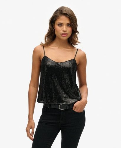 Damen Trägerhemd mit Pailletten - Größe: 42 - Superdry - Modalova