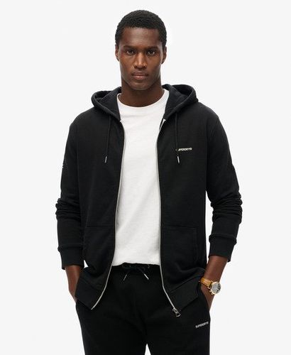 Herren Einfarbiges Hoodie mit Reißverschluss - Größe: Xxl - Superdry - Modalova