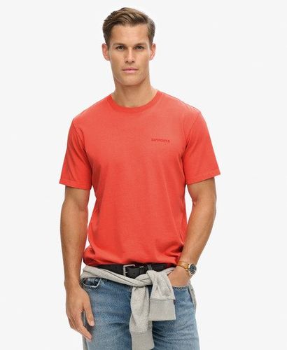 Men's Overdyed Logo Loose T-Shirt Cream / Hot Coral - Size: S - Superdry - Modalova