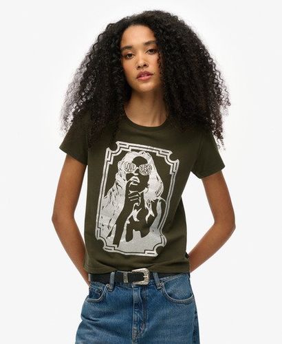 Women's Pop Archive Super Fitted T-Shirt Khaki / Army Khaki - Size: 8 - Superdry - Modalova