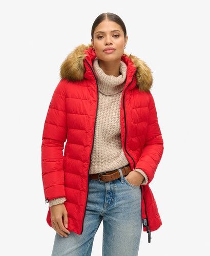 Women's Arctic Tall Puffer Coat Red / High Risk Red - Size: 10 - Superdry - Modalova