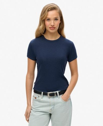 Women's Athletic Essentials Logo Rib T-shirt Navy / Richest Navy - Size: 16 - Superdry - Modalova