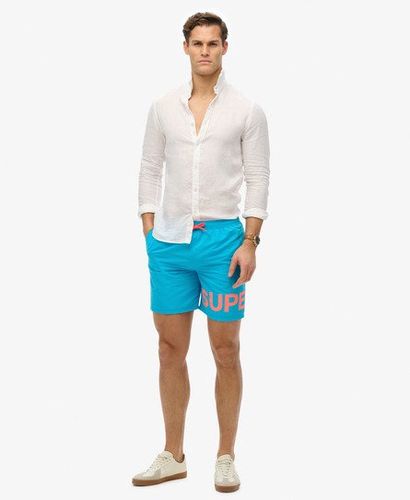 Men's Graphic 17-Inch Swim Shorts Blue / Hawaii Blue - Size: L - Superdry - Modalova