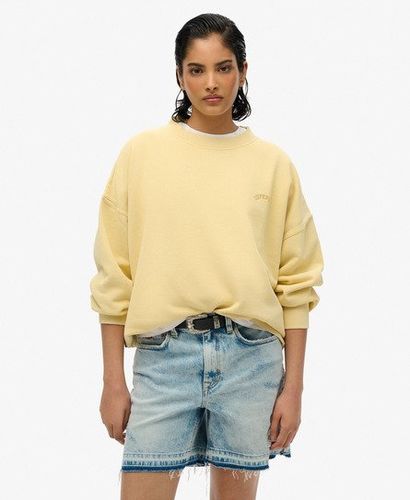 Women's Essential Logo Oversized Crew Sweatshirt Yellow / Straw Yellow - Size: 16 - Superdry - Modalova