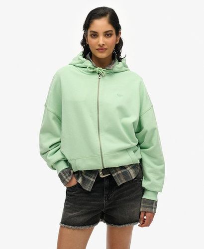 Women's Studios Zip Hoodie Green / Hemlock Green - Size: 14 - Superdry - Modalova