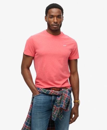 Men's Organic Cotton Essential Small Logo T-shirt Cream / Coral Marl - Size: Xxl - Superdry - Modalova