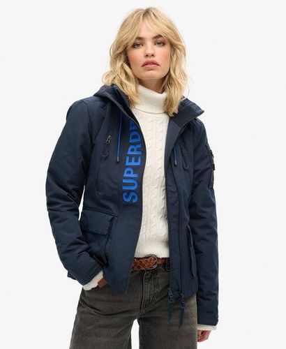 Women's Hooded Ultimate Sd-windcheater Jacket Blue / Nordic Chrome Navy/mazarine Blue - Size: 12 - Superdry - Modalova