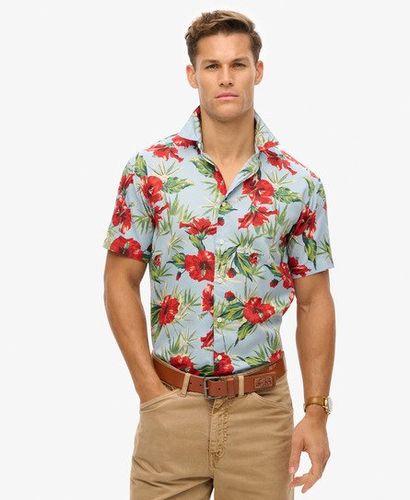 Men's Hawaiian Printed Shirt Blue / Hawaiian Blue - Size: Xxxl - Superdry - Modalova