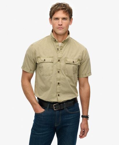 Men's Military Short Sleeve Shirt Brown / Stonewash Taupe Brown - Size: S - Superdry - Modalova
