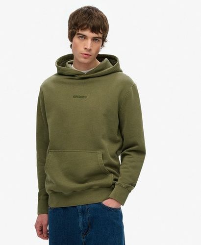 Men's Micro Logo Hoodie Green / Olive Night Green - Size: L - Superdry - Modalova