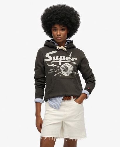 Women's Band Merch Hoodie Black / Vintage Black - Size: 10 - Superdry - Modalova