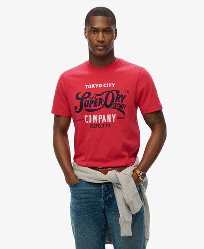 Men's Perfect Fit Script T-shirt Red / Soda Pop Red - Size: S - Superdry - Modalova