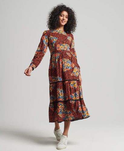 Women's Woven Long Sleeve Midi Dress / Mixed Floral - Size: 8 - Superdry - Modalova