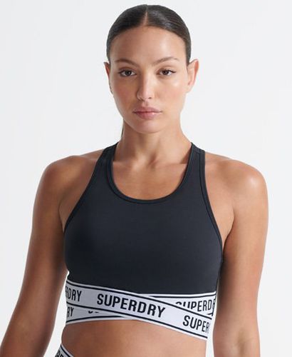 Women's Training Core Cross Bra Black - Size: 12 - Superdry - Modalova