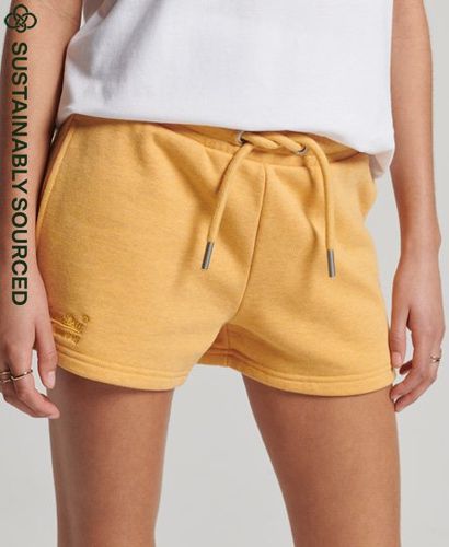 Women's Organic Cotton Vintage Logo Jersey Shorts Yellow / Ochre Marl - Size: 12 - Superdry - Modalova