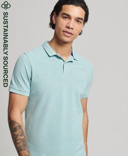 Men's Organic Cotton Vintage Destroy Polo Shirt Light Blue / Fresh Mint - Size: S - Superdry - Modalova