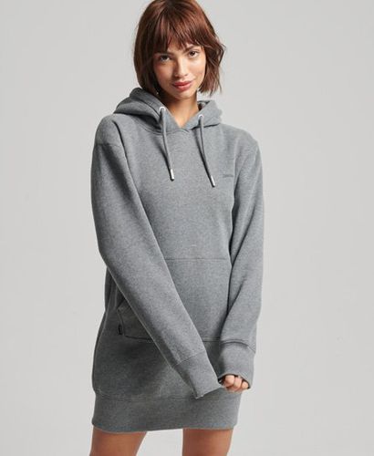 Women's Vintage Logo Embroidered Hoodie Dress / Rich Charcoal Marl - Size: 6 - Superdry - Modalova