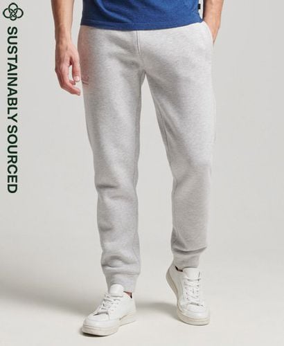 Men's Organic Cotton Vintage Logo Embroidered Joggers Light Grey / Glacier Grey Marl - Size: XL - Superdry - Modalova