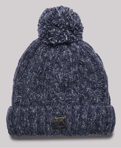 Women's Tweed Cable Beanie Navy - Size: 1SIZE - Superdry - Modalova