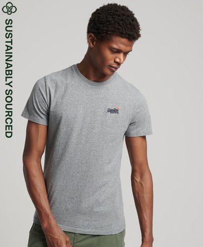 Men's Organic Cotton Vintage Embroidered T-Shirt Grey / Noos Grey Marl - Size: S - Superdry - Modalova