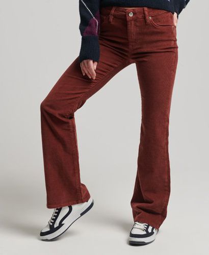 Women's Mid Rise Slim Cord Flare Jeans / Russet - Size: 26/31 - Superdry - Modalova