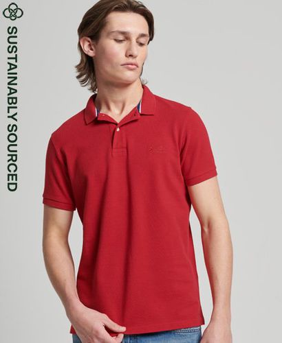 Men's Organic Cotton Essential Classic Pique Polo Shirt Red / Rouge Red - Size: XS - Superdry - Modalova