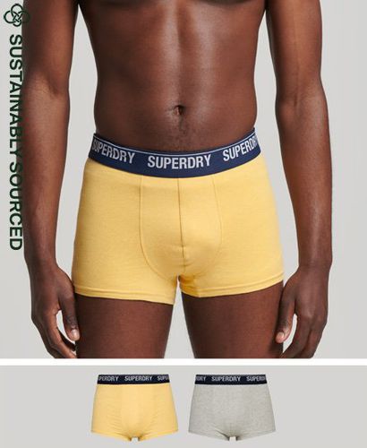 Men's Organic Cotton Trunk Multi Double Pack Yellow / Yellow/grey - Size: L - Superdry - Modalova