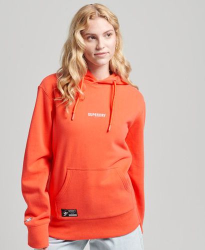 Unisex Micro Logo Hoodie Cream / Hyper Fire Coral - Size: S - Superdry - Modalova