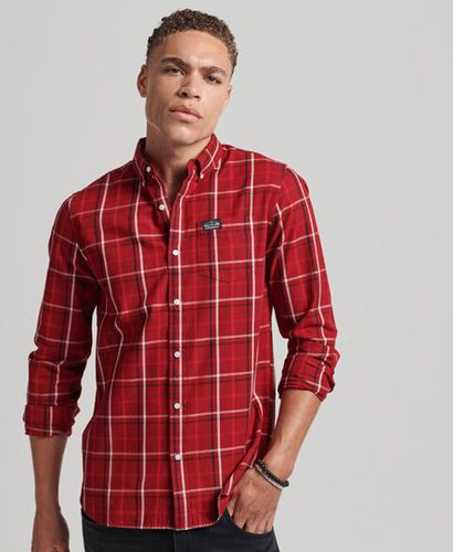 Men's Cotton Check Merchant Shirt Red / Dartmouth Check Red - Size: S - Superdry - Modalova