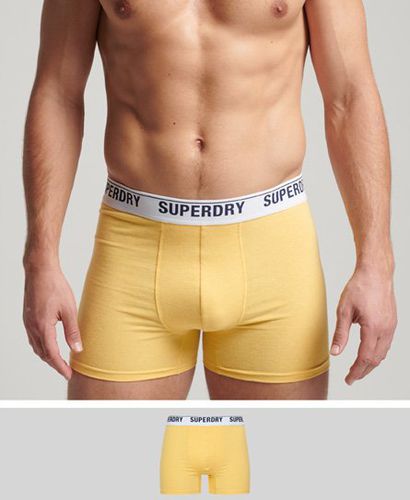 Men's Organic Cotton Boxers Single Pack Yellow / Nautical Yellow Marl - Size: M - Superdry - Modalova