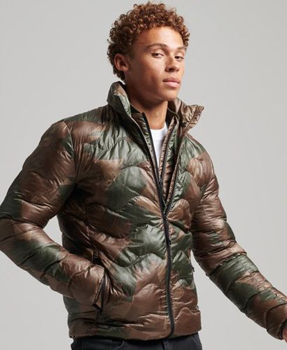 Men's Mens Green Short Quilted Light Puffer Jacket, Size: M - Superdry - Modalova