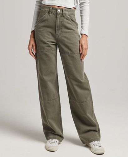 Women's Womens Khaki Wide Leg Carpenter Pants, Size: 32/32 - Superdry - Modalova