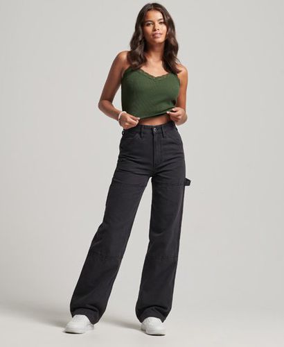 Women's Wide Leg Carpenter Pants Black - Size: 32/30 - Superdry - Modalova