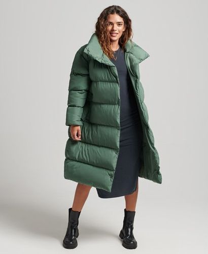Women's Longline Puffer Coat / Military Duck - Size: 10 - Superdry - Modalova