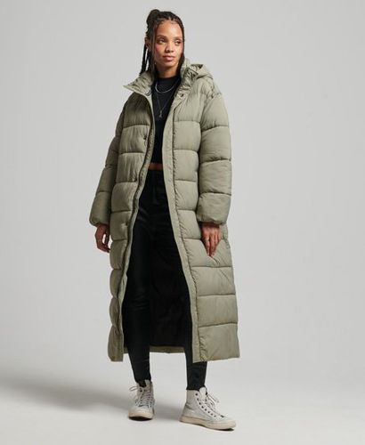 Women's Womens Khaki Cocoon Longline Puffer Coat, Size: 14 - Superdry - Modalova