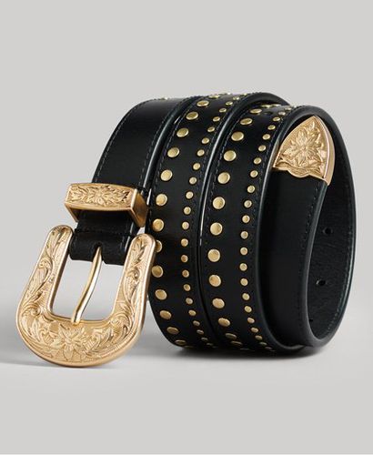 Women's Western Leather Belt Black - Size: S - Superdry - Modalova