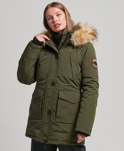Women's Everest Parka Coat Green / Surplus Goods Olive - Size: 10 - Superdry - Modalova
